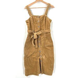 Levi's Fiorella corduroy button front retro 90s y2k  jumper dress camel tan XS
